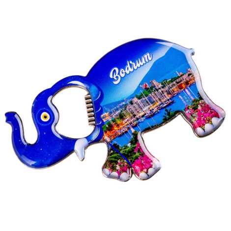 Bodrum Temalı Myros Metal Büyük Fil Açacak Magnet 100x60 mm - 5