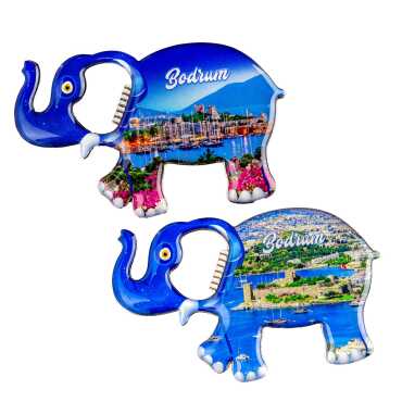 Bodrum Temalı Myros Metal Büyük Fil Açacak Magnet 100x60 mm - 2