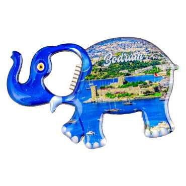 Bodrum Temalı Myros Metal Büyük Fil Açacak Magnet 100x60 mm - 4