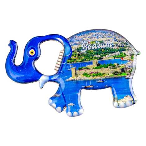 Bodrum Temalı Myros Metal Büyük Fil Açacak Magnet 100x60 mm - 4