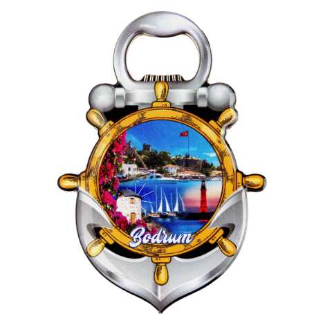 Bodrum Temalı Myros Metal Çapa Açacak Magnet 105x72 mm - 1