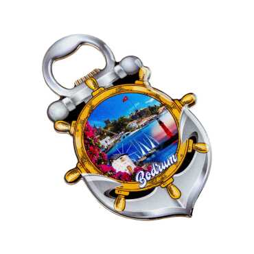 Bodrum Temalı Myros Metal Çapa Açacak Magnet 105x72 mm - 5