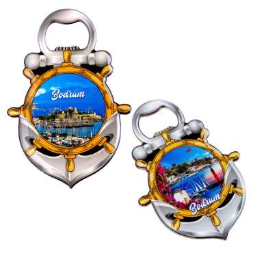 Bodrum Temalı Myros Metal Çapa Açacak Magnet 105x72 mm - 2