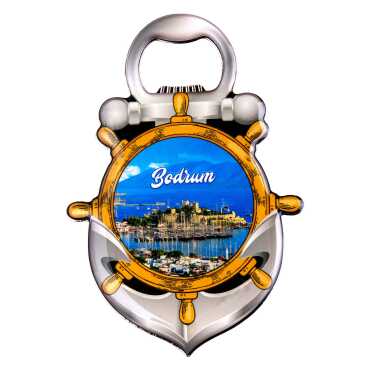 Bodrum Temalı Myros Metal Çapa Açacak Magnet 105x72 mm - 3
