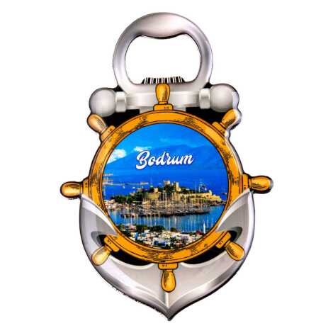 Bodrum Temalı Myros Metal Çapa Açacak Magnet 105x72 mm - 3