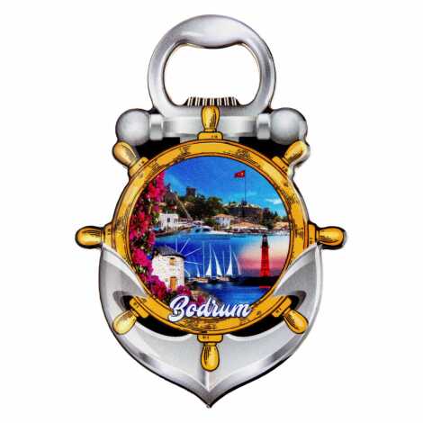 Bodrum Temalı Myros Metal Çapa Açacak Magnet 105x72 mm - 4