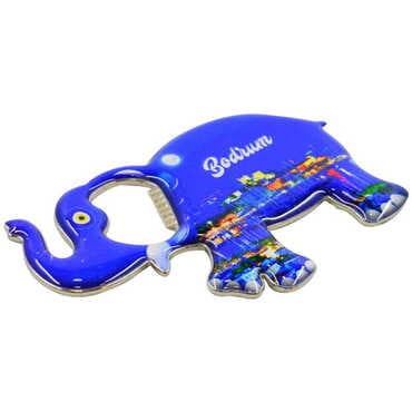 Bodrum Themed Elephant Shaped Metal Magnetic Bottle Opener 98x61 mm - 2