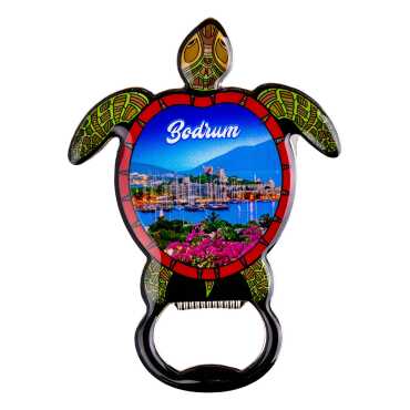 Bodrum Temalı Myros Metal Kaplumbağa Açacak Magnet 103x75 mm - 1