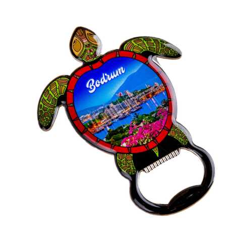 Bodrum Temalı Myros Metal Kaplumbağa Açacak Magnet 103x75 mm - 5