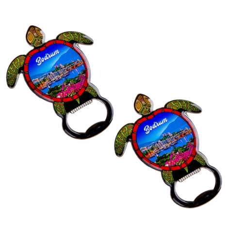 Bodrum Temalı Myros Metal Kaplumbağa Açacak Magnet 103x75 mm - 2