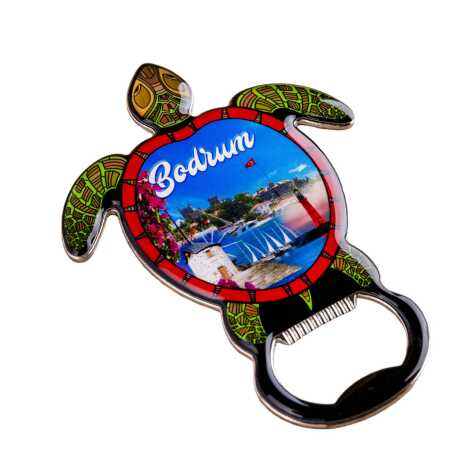 Bodrum Temalı Myros Metal Kaplumbağa Açacak Magnet 103x75 mm - 3