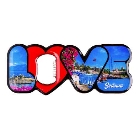 Bodrum Temalı Myros Metal Love Açacak Magnet 114x47 mm - 1