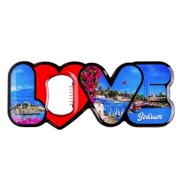 Bodrum Temalı Myros Metal Love Açacak Magnet 114x47 mm - 3