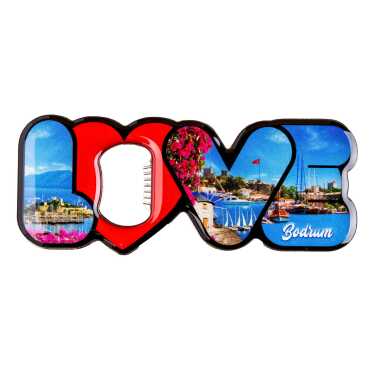Bodrum Temalı Myros Metal Love Açacak Magnet 114x47 mm - 4