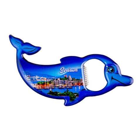 Bodrum Temalı Myros Metal Yunus Açacak Magnet 102x67 mm - 2