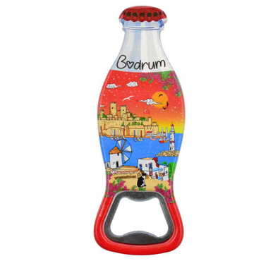 Bodrum Themed Customised Uv Printed Coca Cola Bottle Shape Plastic Base Bottle Opener 42x120 mm - 7