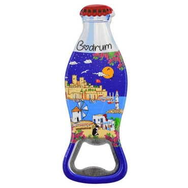 Bodrum Themed Customised Uv Printed Coca Cola Bottle Shape Plastic Base Bottle Opener 42x120 mm - 9