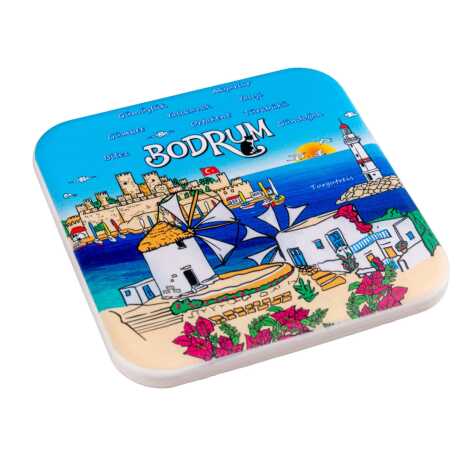 Bodrum Temalı MYROS UV KARE BARDAKALTI 100 MM - 4