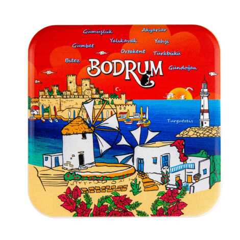 Bodrum Temalı MYROS UV KARE BARDAKALTI 100 MM - 5