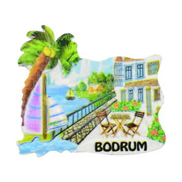 Toptan Bodrum Temalı Polyester Uv Baskılı Magnet - 7