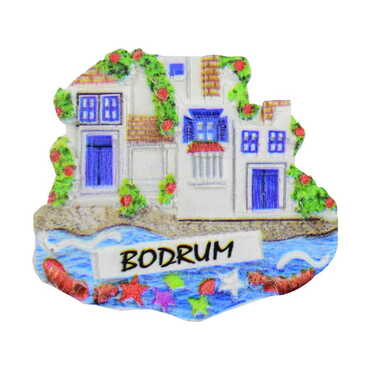 Toptan Bodrum Temalı Polyester Uv Baskılı Magnet - 11