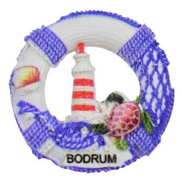 Bodrum Themed Polyester UV Printed Stoned And Nacrous Fridge Magnet - 5