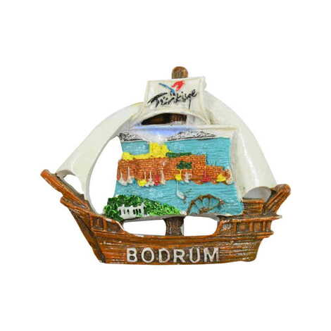 Toptan Bodrum Temalı Polyester Bodrum Yelkenli Magnet