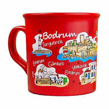 Bodrum Temalı Renkli Serigrafi Kupa - 4