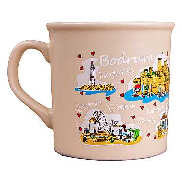 Bodrum Temalı Renkli Serigrafi Kupa - 7
