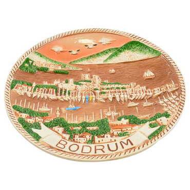 Bodrum Themed Bodrum Themed Brown Ceramic Plate 15 Cm - Standart - 2