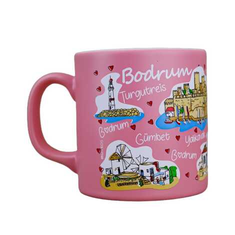 Toptan Bodrum Temalı Seramik Renkli Baskılı Kupa Model B 82x90 mm - 4