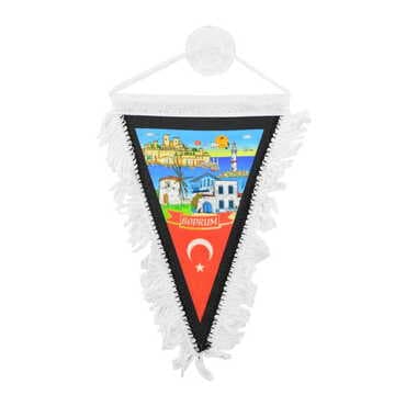 Bodrum Themed Custom Printed Triangular Pennant 10X15Cm