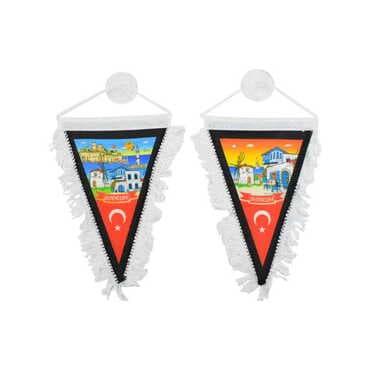 Bodrum Themed Custom Printed Triangular Pennant 10X15Cm - 2