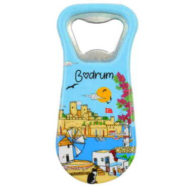 Bodrum Themed Customised Uv Printed Plastic Base Plastic Base Bottle Opener 95x43 mm - 4