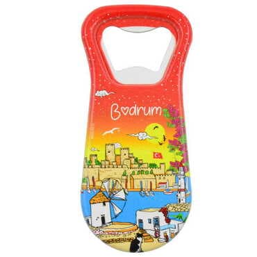 Bodrum Themed Customised Uv Printed Plastic Base Plastic Base Bottle Opener 95x43 mm - 6