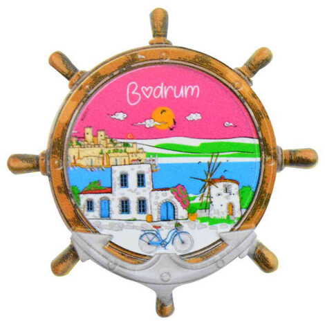 Toptan Bodrum Temalı Uv Baskılı Dümen Şekilli Magnet 82x82 mm - 10