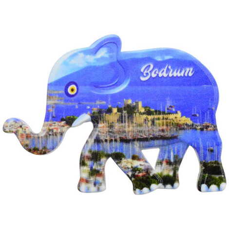 Toptan Bodrum Temalı Uv Baskılı Fil Şekilli Magnet 86x62 mm - 10