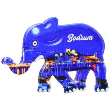 Toptan Bodrum Temalı Uv Baskılı Fil Şekilli Magnet 86x62 mm - 4