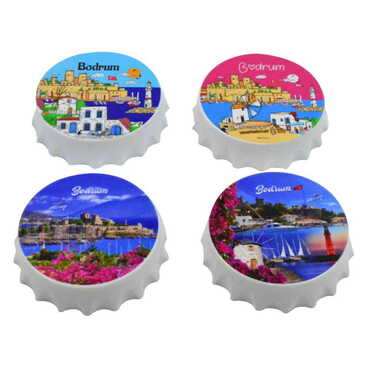 Toptan Bodrum Temalı Uv Baskılı Küçük Kapak Açacak Magnet 58x15 mm - 3