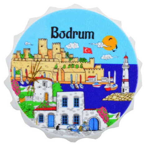 Toptan Bodrum Temalı Uv Baskılı Küçük Kapak Açacak Magnet 58x15 mm - 6