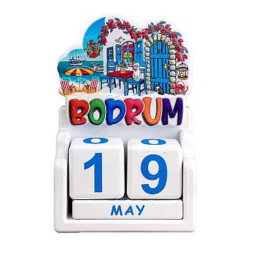 Bodrum Temalı UV BASKILI POLYESTER MASA TAKVİMİ