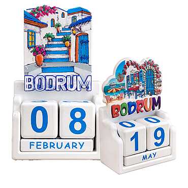 Bodrum Temalı UV BASKILI POLYESTER MASA TAKVİMİ - 2