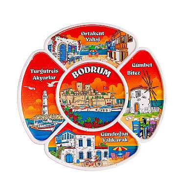 Bodrum Temalı Uv Baskılı Polyester Tabak 15 Cm - Myros