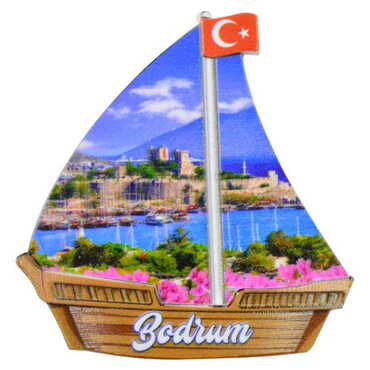 Toptan Bodrum Temalı Uv Baskılı Yelken Şekilli Magnet 77x80 mm - 10