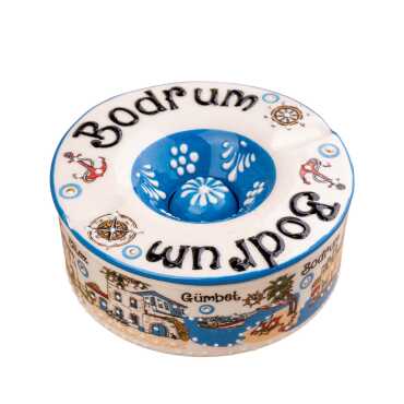 Bodrum Temalı Yöresel Kapaklı Büyük Küllük 115*55 Mm - 2