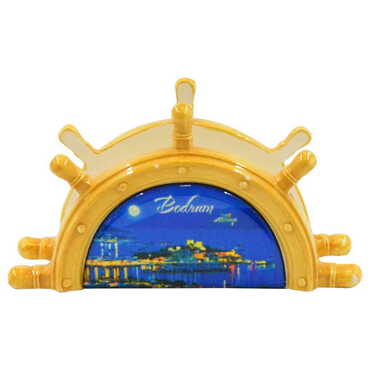 Myros - Bodrum Themed Anchor Shaped Ceramic Napkin Holder