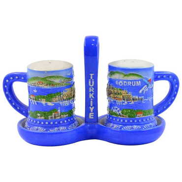 Bodrum Themed Bodrum Themed Mug Shaped Salt and Pepper Shaker - Thumbnail