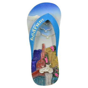 Myros - Bodrum Themed Bodrum Themed Polyester Slipper Fridge Fridge Magnet