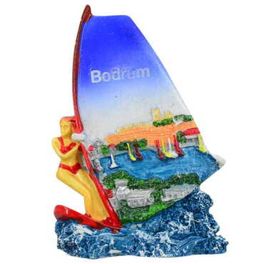 Myros - Bodrum Themed Bodrum Themed Polyester Surfing Fridge Magnet