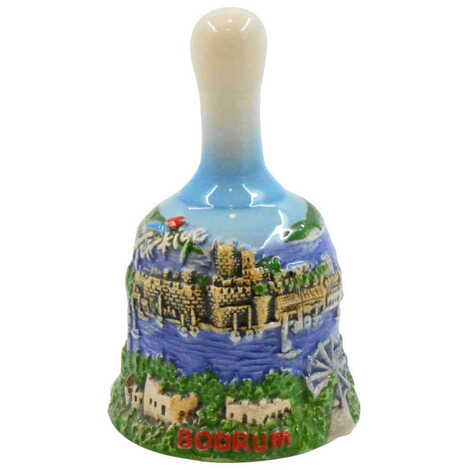 Bodrum Themed Bodrum Themed Small Size Blue Ceramic Bell